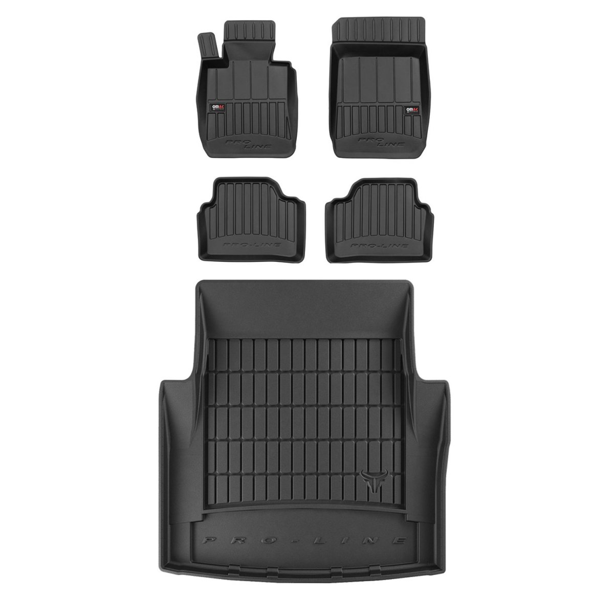 BMW 3 Series E90 Floor-Trunk Mats - Omac - 3D Premium - Black - '06-'11